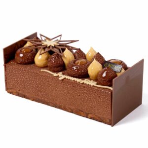Bûche Orion - Chocolat, caramel & cacahuète